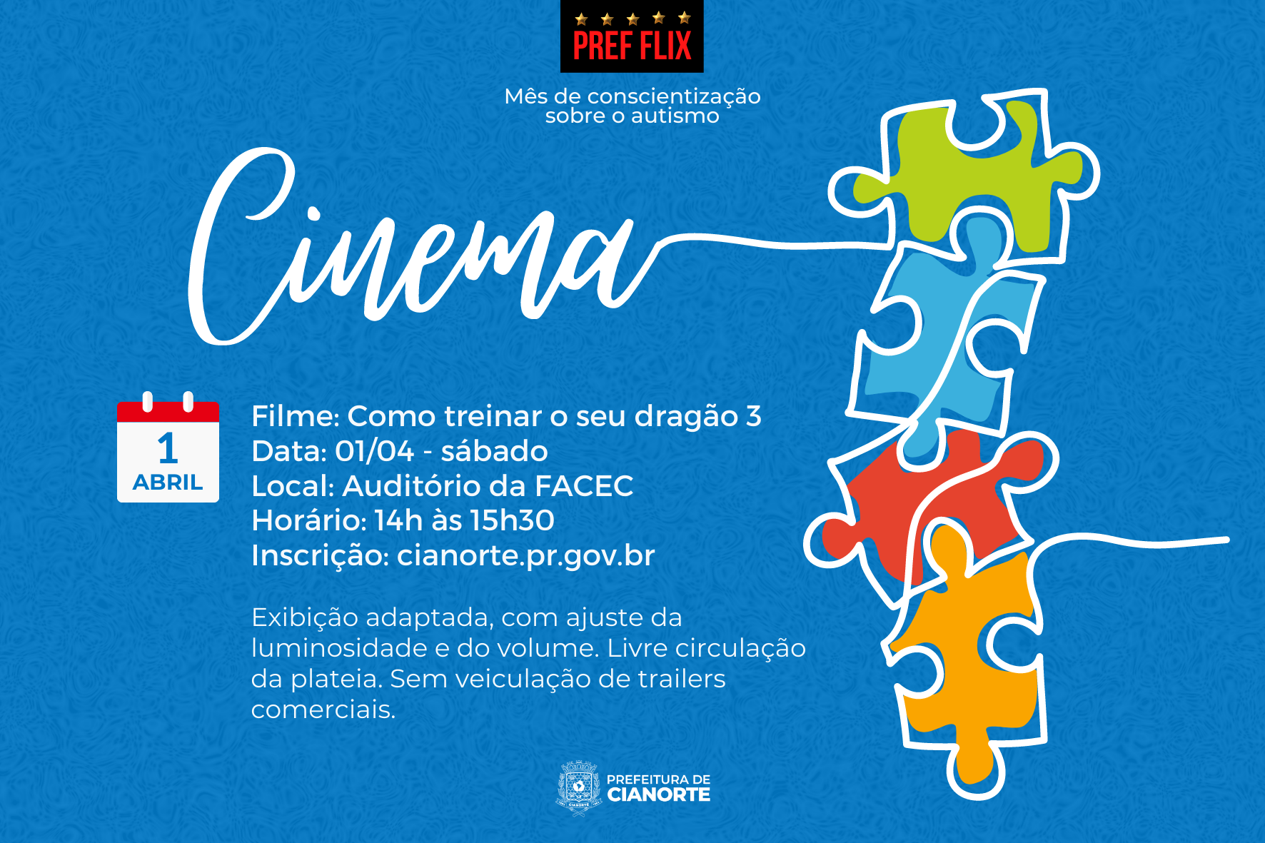 Sessão especial de cinema para pessoas com distúrbios sensoriais