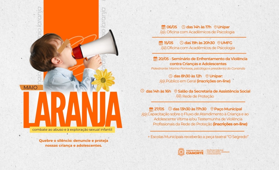 Maio Laranja tem programação especial em Cianorte