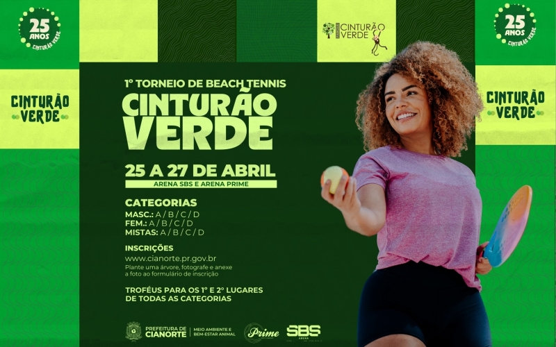 Abertas as inscrições para o 1º Torneio de Beach Tennis Cinturão Verde 