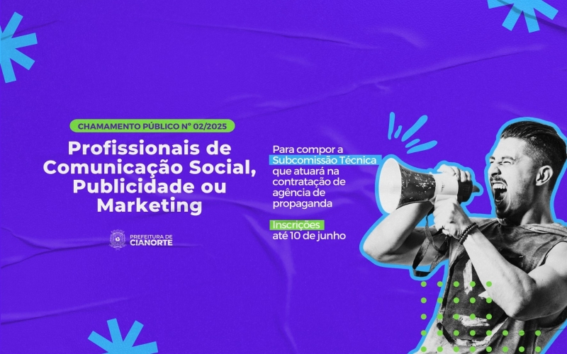 Prefeitura de Cianorte convoca profissionais para avaliar agências de publicidade em processo licitatório