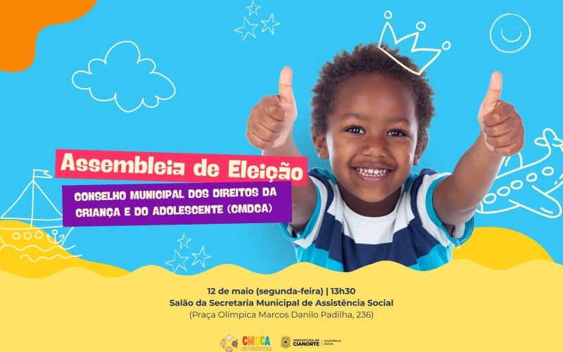 Conselho dos Direitos da Criança e do Adolescente convoca interessados em integrar sua nova composição