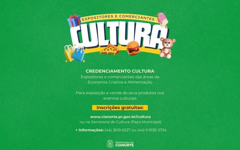 Expositores e comerciantes são convidados a participar de eventos culturais