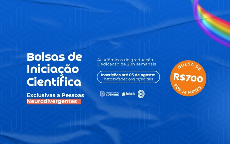 Cianorte lança edital para concessão de Bolsas de Iniciação Científica a pessoas neurodivergentes
