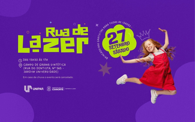 Jardim Universidade recebe Rua de Lazer neste sábado 