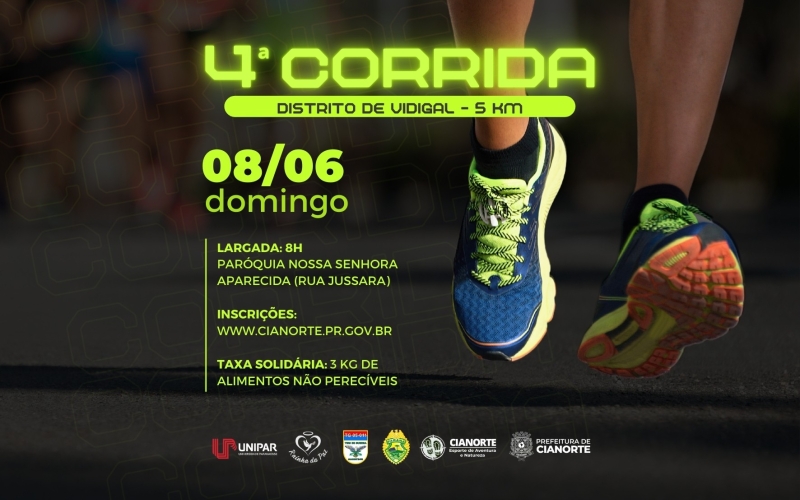 Última semana de inscrições para a 4ª Corrida de Vidigal