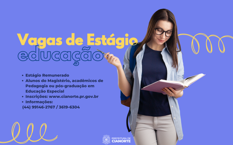Prefeitura abre inscrições para estágio remunerado na área da Educação
