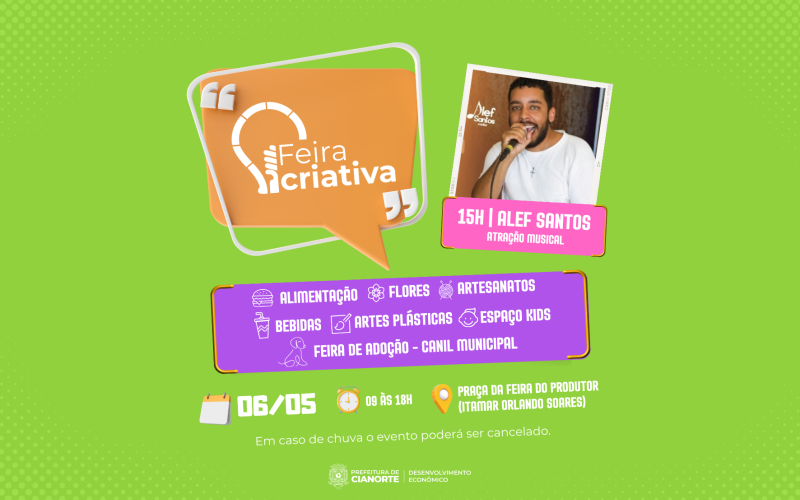 Feira Criativa e Adoção do Canil prometem movimentar o sábado