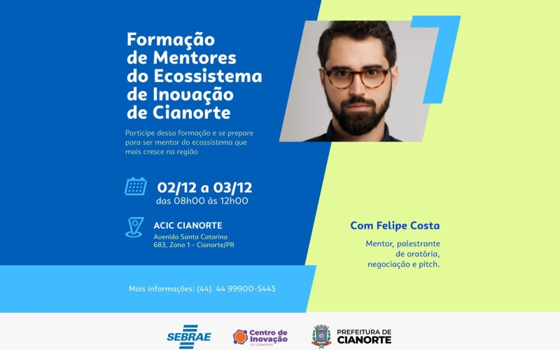 Ecossistema de Inovação de Cianorte promove “Formação e Desenvolvimento de Mentores”