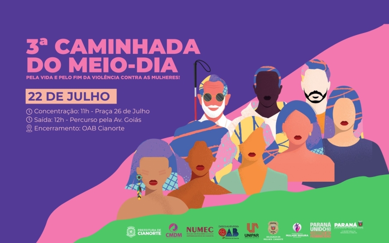 Cianorte se une em caminhada contra o feminicídio 