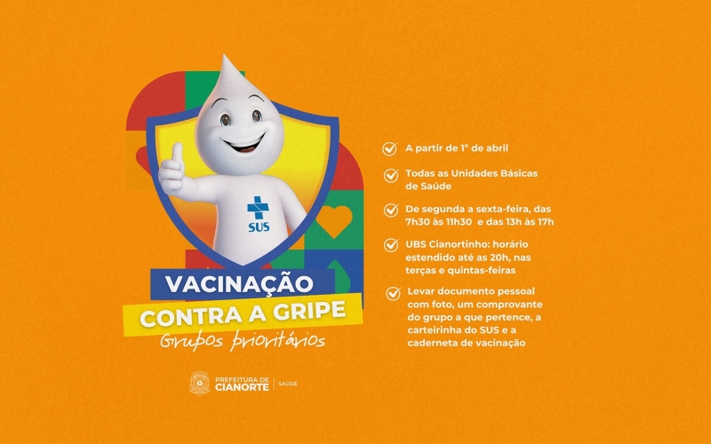 Doses contra a gripe serão disponibilizadas a partir desta terça-feira