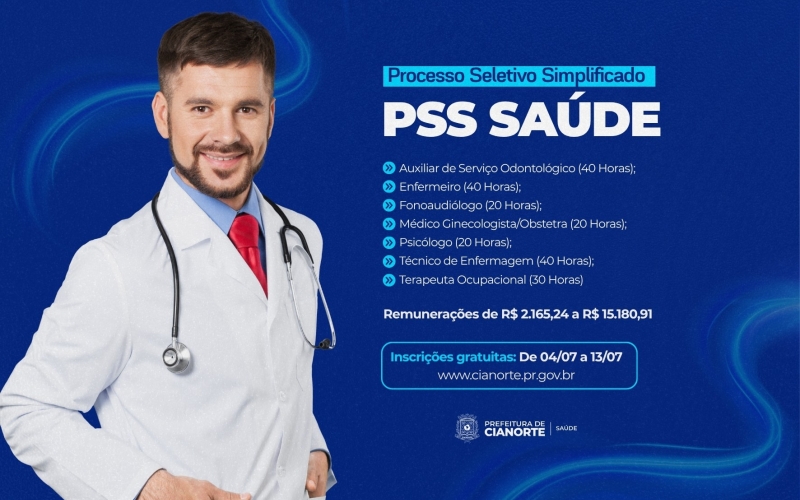 Inscrições para PSS da Saúde terminam domingo