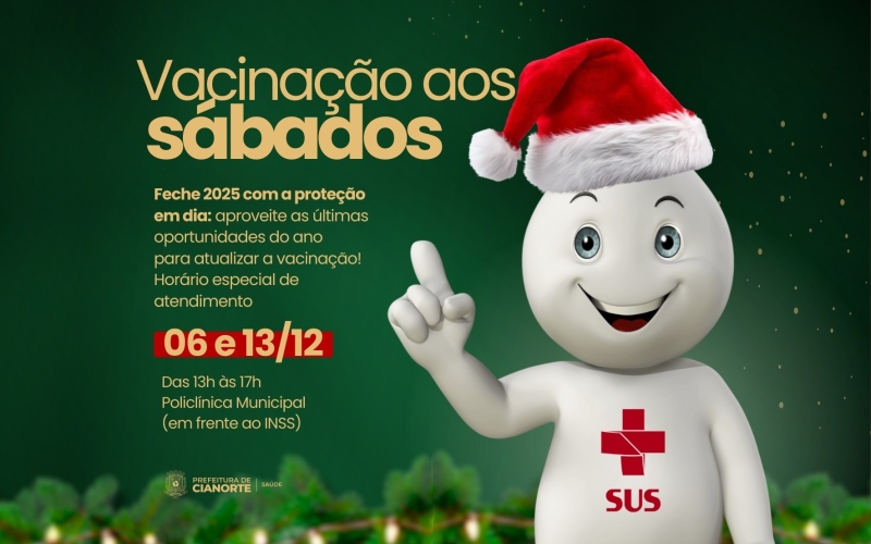 Sábado é dia de vacinação em Cianorte