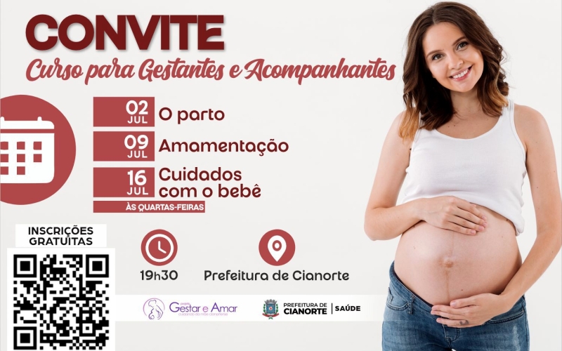 Abertas as inscrições de curso para gestantes e acompanhantes