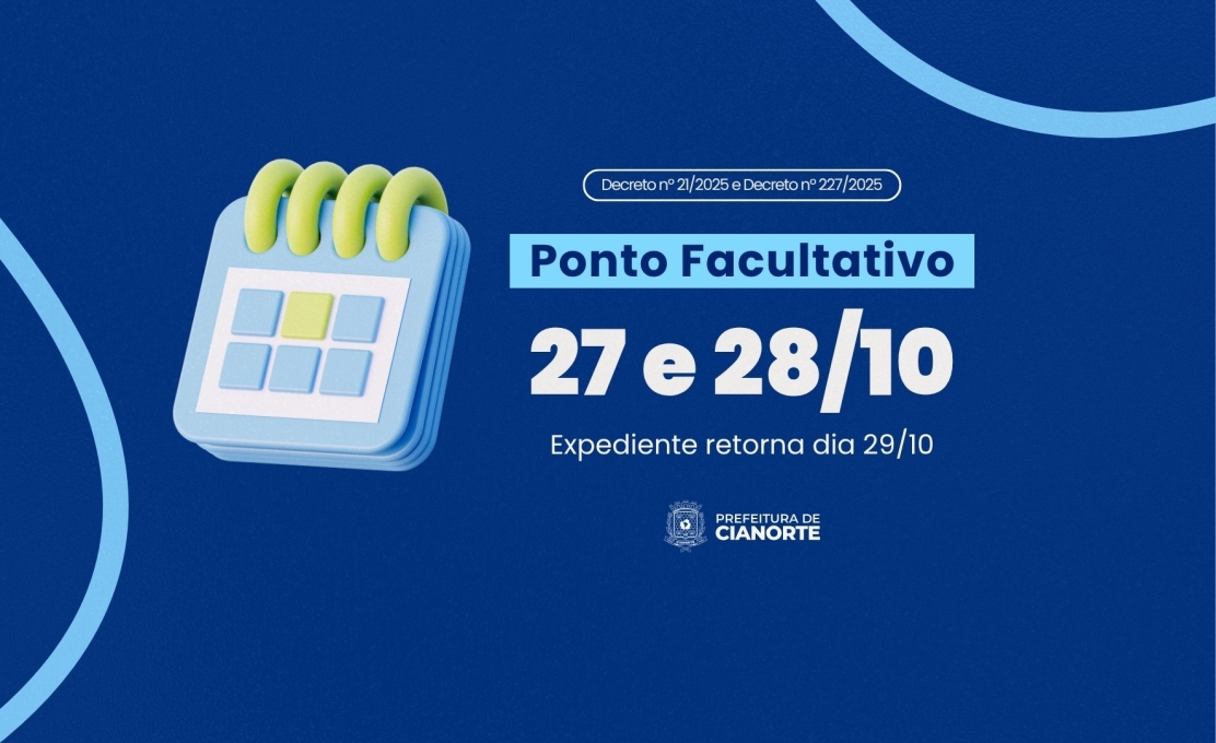 Ponto Facultativo altera atendimento das repartições municipais na próxima semana 