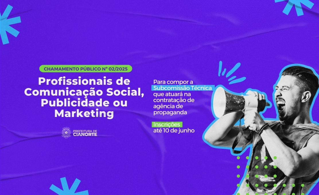 Prefeitura de Cianorte convoca profissionais para avaliar agências de publicidade em processo l...