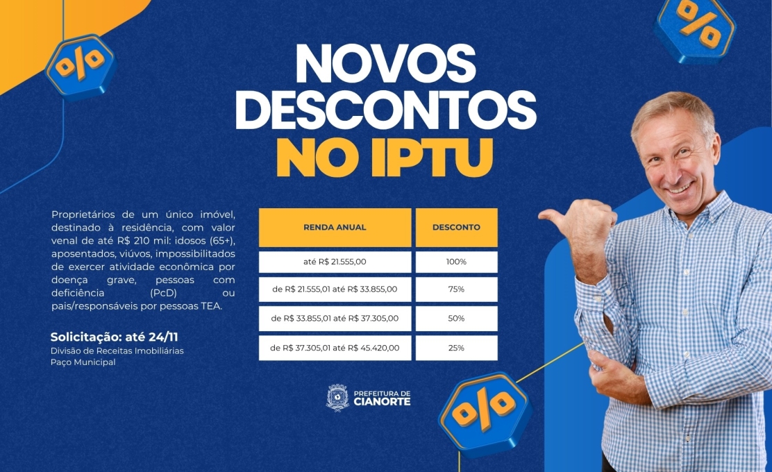 Mudança na Lei do IPTU garante novos descontos 