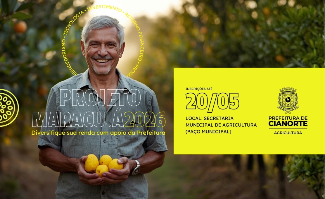 Prefeitura de Cianorte abre inscrições para produtores interessados no cultivo subsidiado de m...