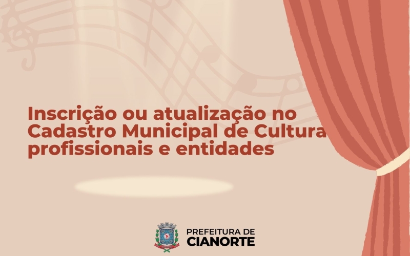 Artistas e entidades culturais devem atualizar cadastro municipal