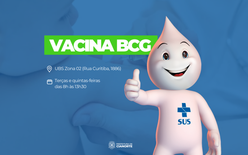 Aplicação da vacina BCG ocorre às terças e quintas-feiras