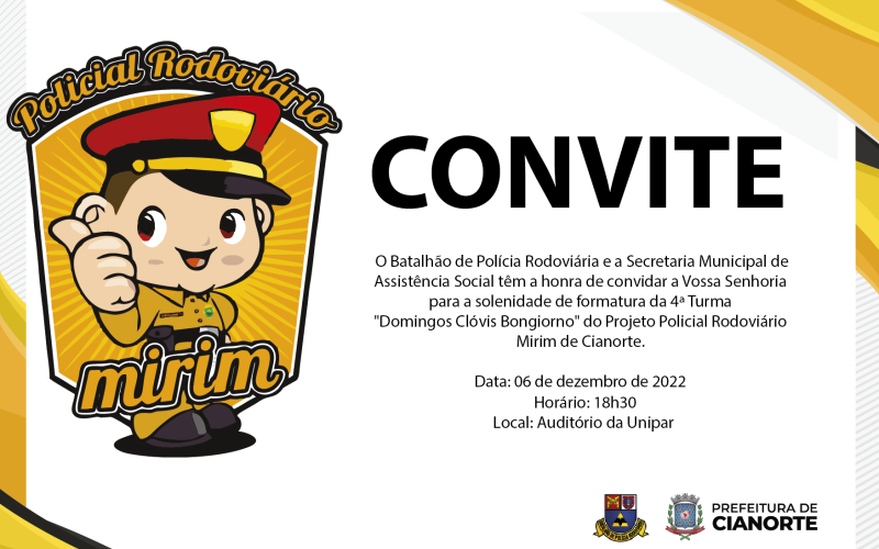 Terça-feira tem formatura da 4ª turma do Projeto Policial Rodoviário Mirim