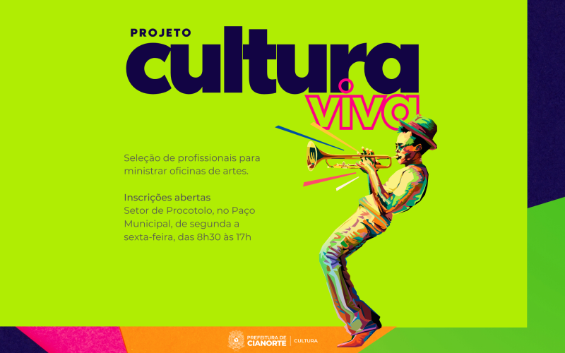 Projeto Cultura Viva credencia profissionais para ministrar oficinas