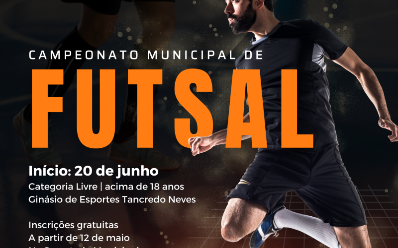 Inscrições para o Campeonato Municipal de Futsal começam nesta quinta-feira