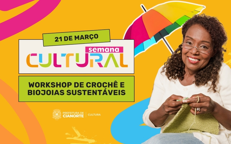 Sábado tem Workshop de Crochê e Biojoias Sustentáveis. Inscrições abertas e vagas limitadas