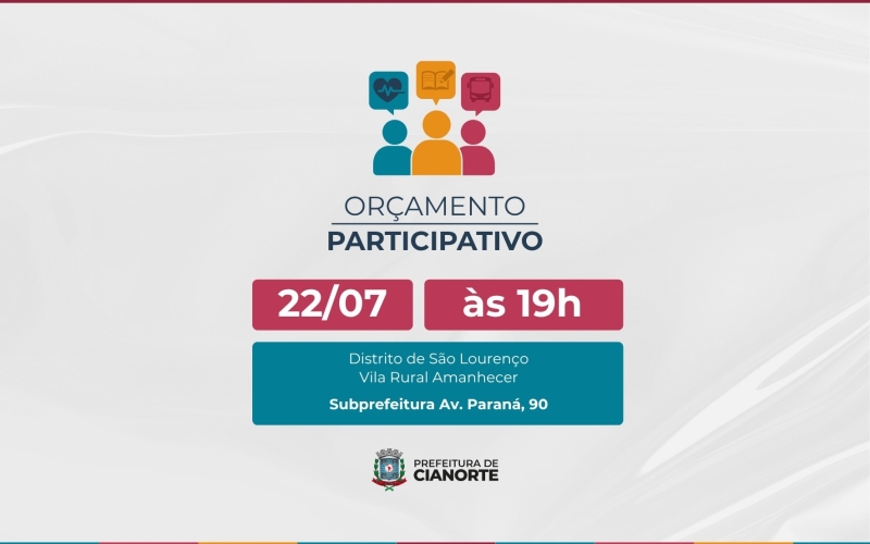 São Lourenço recebe consulta pública para o Orçamento Participativo