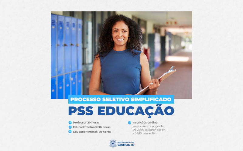 Prefeitura lança edital de PSS para professor e educador infantil